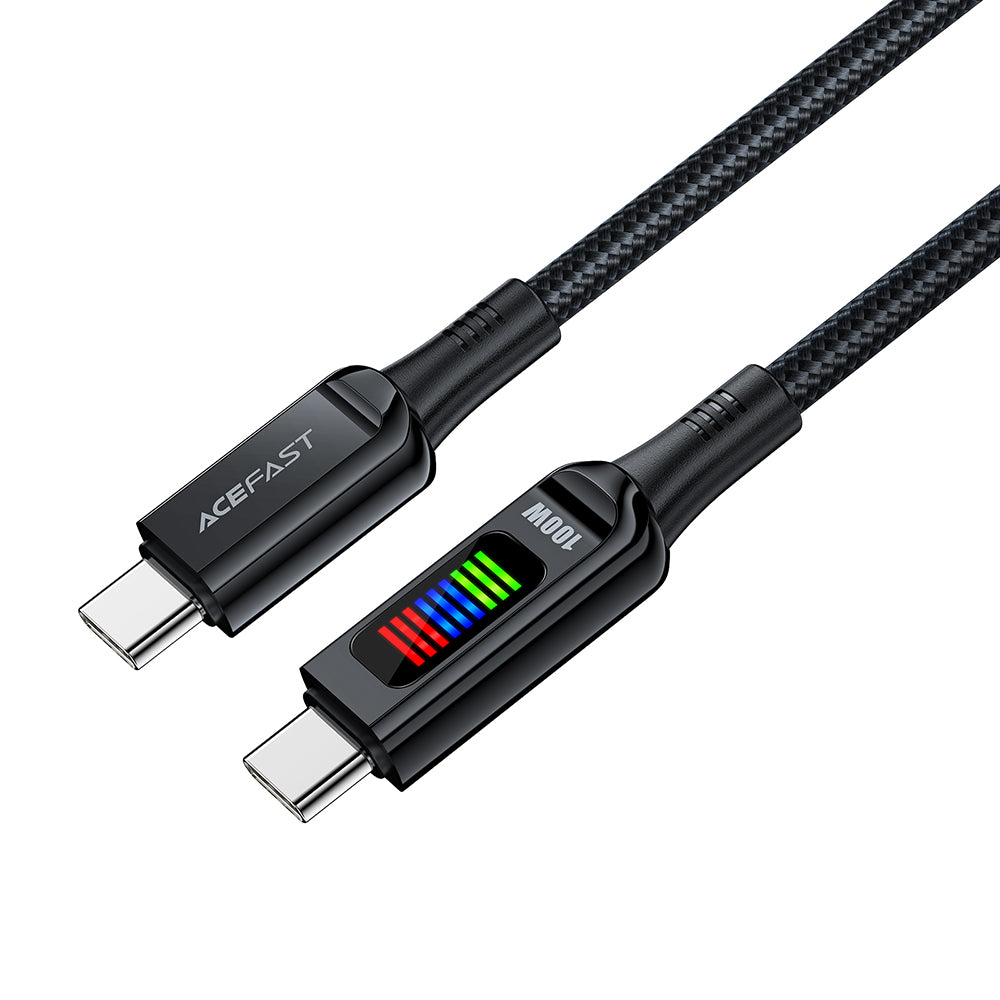 USB-C data- og ladekabel - USB-C Acefast C7-03, 100W, 1.2m, Svart