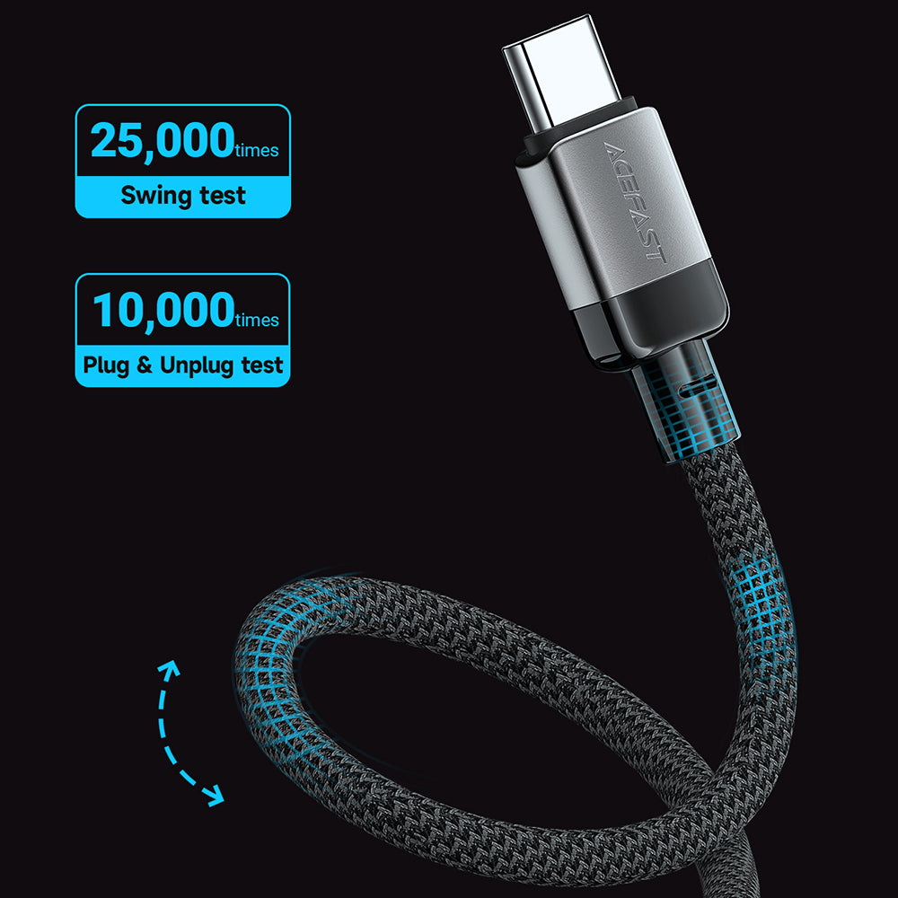 Data- og ladekabel USB-C - USB-C Acefast C9-03, 60W, 1.2m, Svart