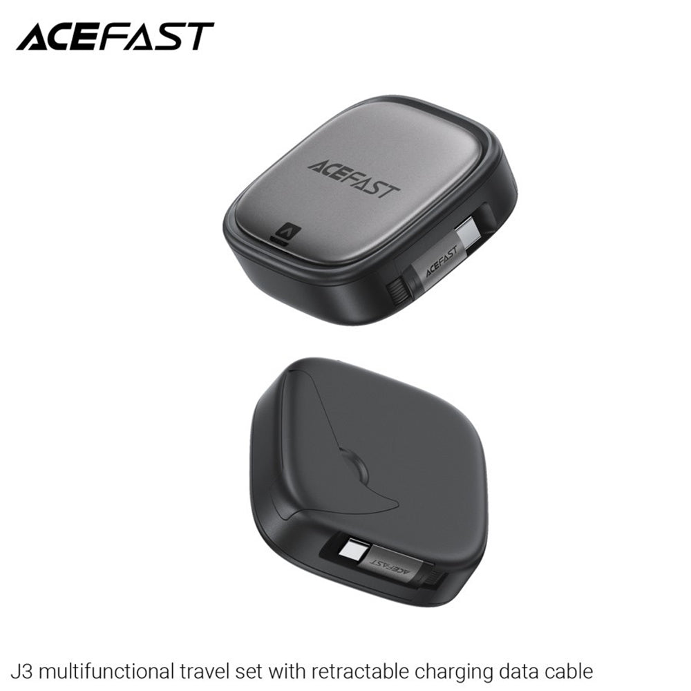 USB-C til USB-C data- og ladekabel Acefast Travel J3, 60W, 0.95m, Svart
