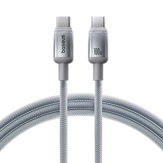 USB-C - USB-C Baseus Discolor data- og ladekabel, 100W, 1m, Sølv E0420701