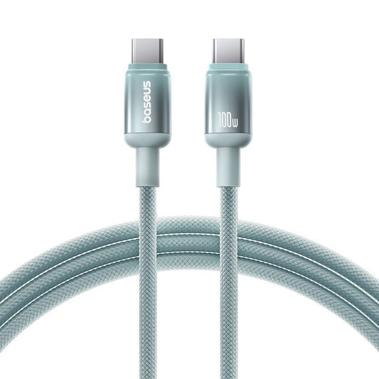 USB-C til USB-C Baseus Discolor data- og ladekabel, 100W, 2m, Blågrønn E0420703