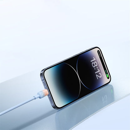 USB-C til USB-C Baseus Discolor data- og ladekabel, 100W, 2m, Blågrønn E0420703