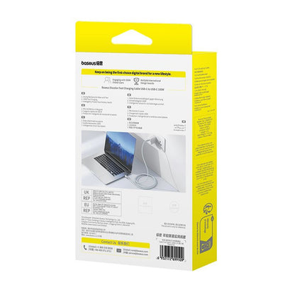 USB-C til USB-C Baseus Discolor data- og ladekabel, 100W, 2m, Blågrønn E0420703