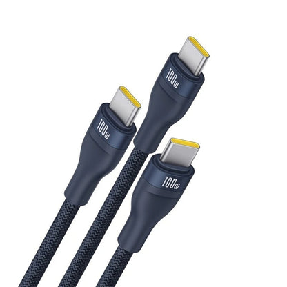 USB-C-ladekabel - 3 x USB-C Baseus Flash Series III 3in1, 100W, 1.5m, Blå P10377503321-00