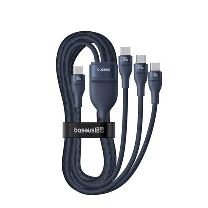 USB-C-ladekabel - 3 x USB-C Baseus Flash Series III 3in1, 100W, 1.5m, Blå P10377503321-00