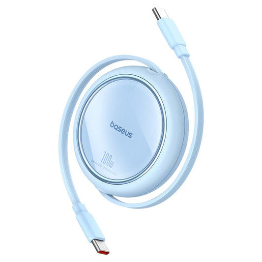 USB-C Data og Ladekabel - USB-C Baseus Free2Draw Mini Retractable, 100W, 1m, Blå P10364500311-00