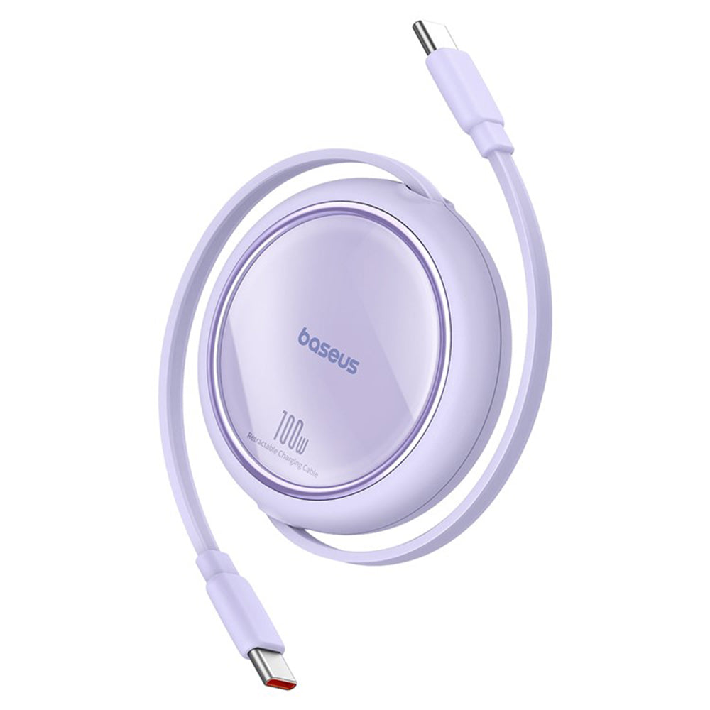 USB-C - USB-C Baseus Free2Draw Mini Retractable Data og Ladekabel, 100W, 1m, Lilla P10364500511-00