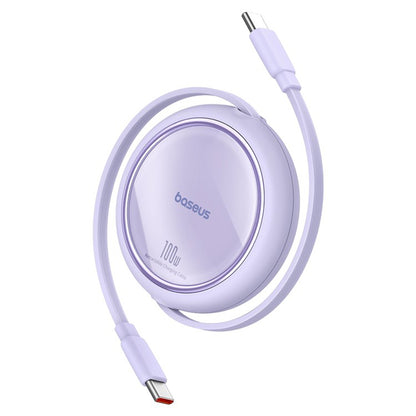 USB-C - USB-C Baseus Free2Draw Mini Retractable Data og Ladekabel, 100W, 1m, Lilla P10364500511-00
