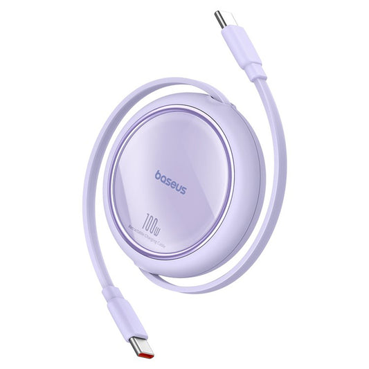 USB-C - USB-C Baseus Free2Draw Mini Retractable Data og Ladekabel, 100W, 1m, Lilla P10364500511-00