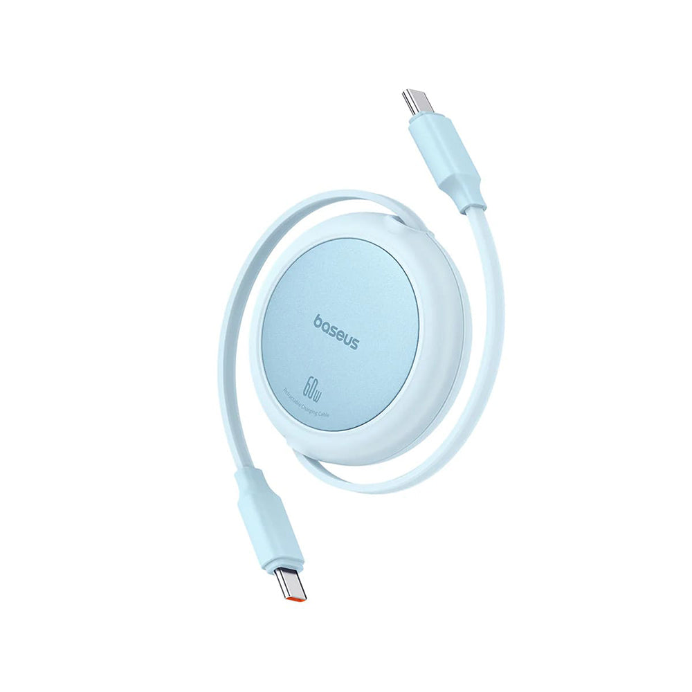 USB-C til USB-C Baseus Free2Pull Mini Retractable Data- og Ladekabel, 60W, 1m, Blå P10364500311-01
