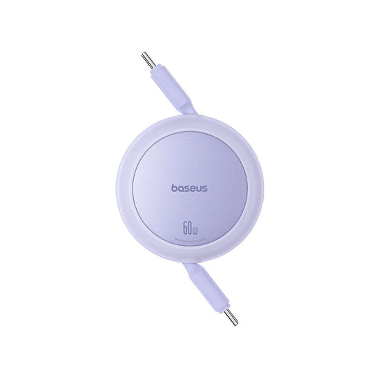 USB-C Data- og Ladekabel - USB-C Baseus Free2Pull Mini Retractable, 60W, 1m, Lilla P10364500511-01