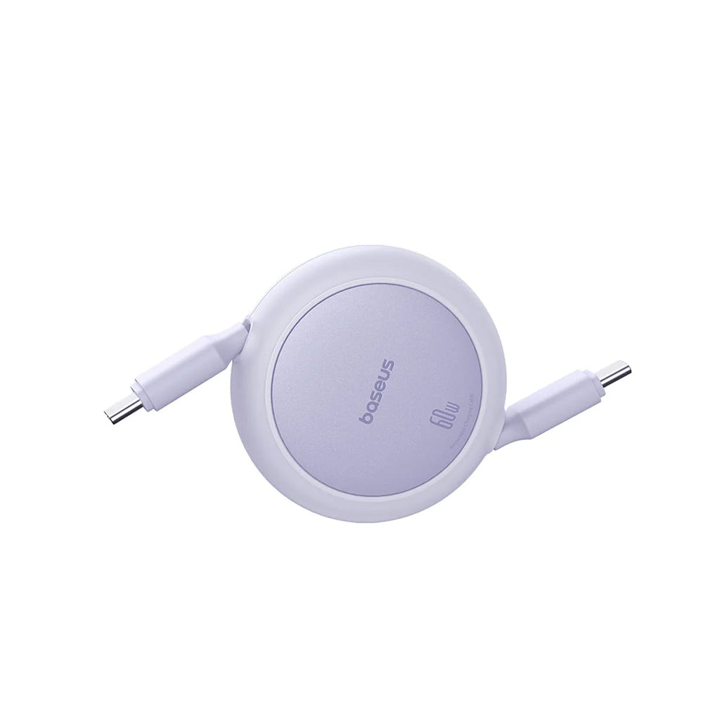 USB-C Data- og Ladekabel - USB-C Baseus Free2Pull Mini Retractable, 60W, 1m, Lilla P10364500511-01