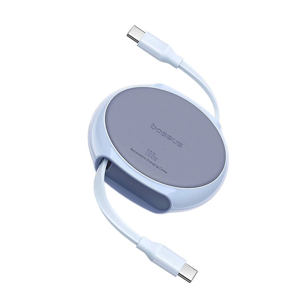 USB-C Data- og Ladekabel - USB-C Baseus Pathfinder Retractable, 100W, 1m, Blå P10368400311-00