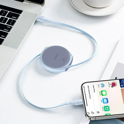 USB-C Data- og Ladekabel - USB-C Baseus Pathfinder Retractable, 100W, 1m, Blå P10368400311-00