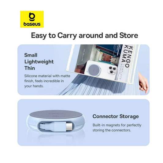 USB-C Data- og Ladekabel - USB-C Baseus Pathfinder Retractable, 100W, 1m, Blå P10368400311-00