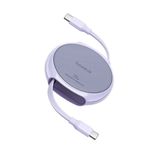 USB-C til USB-C Baseus Pathfinder Retractable Data- og Ladekabel, 100W, 1m, Lilla P10368400511-00