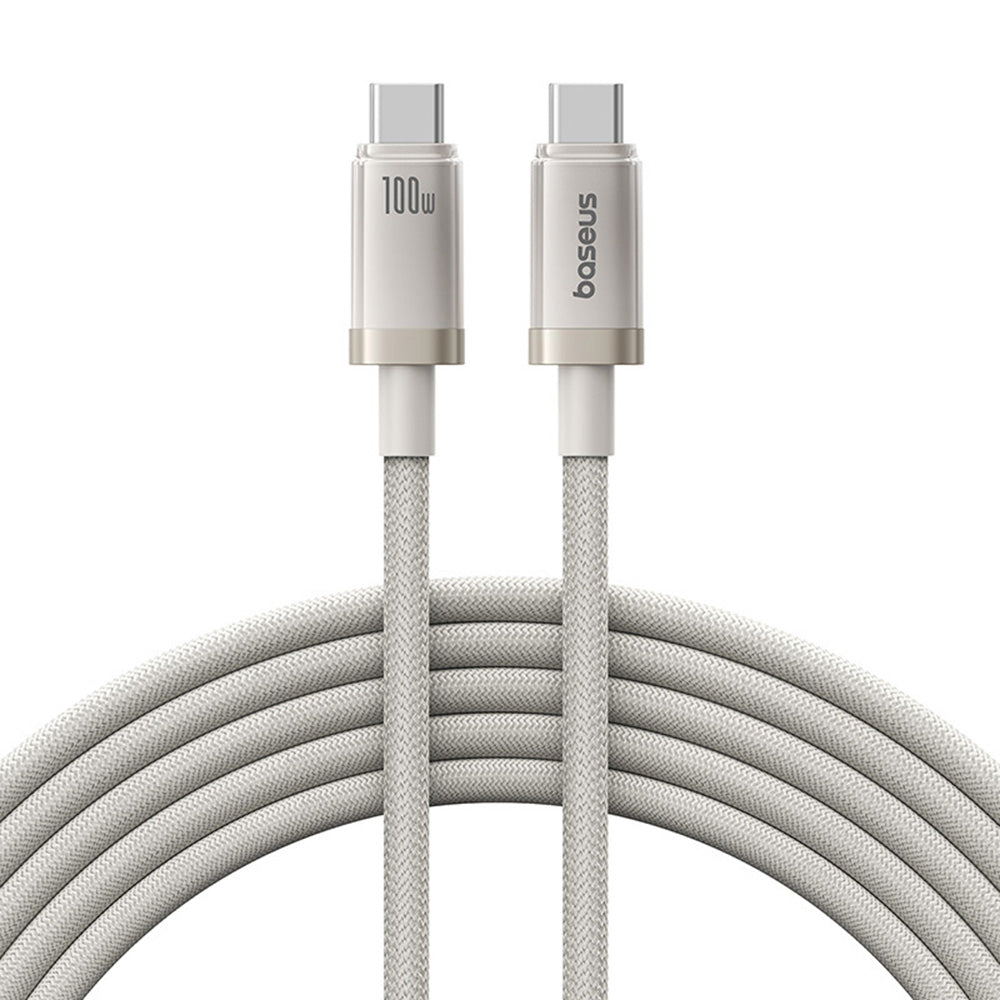 USB-C Data- og Ladekabel - USB-C Baseus Titanium, 100W, 2m, Sølv P10378100G21-01