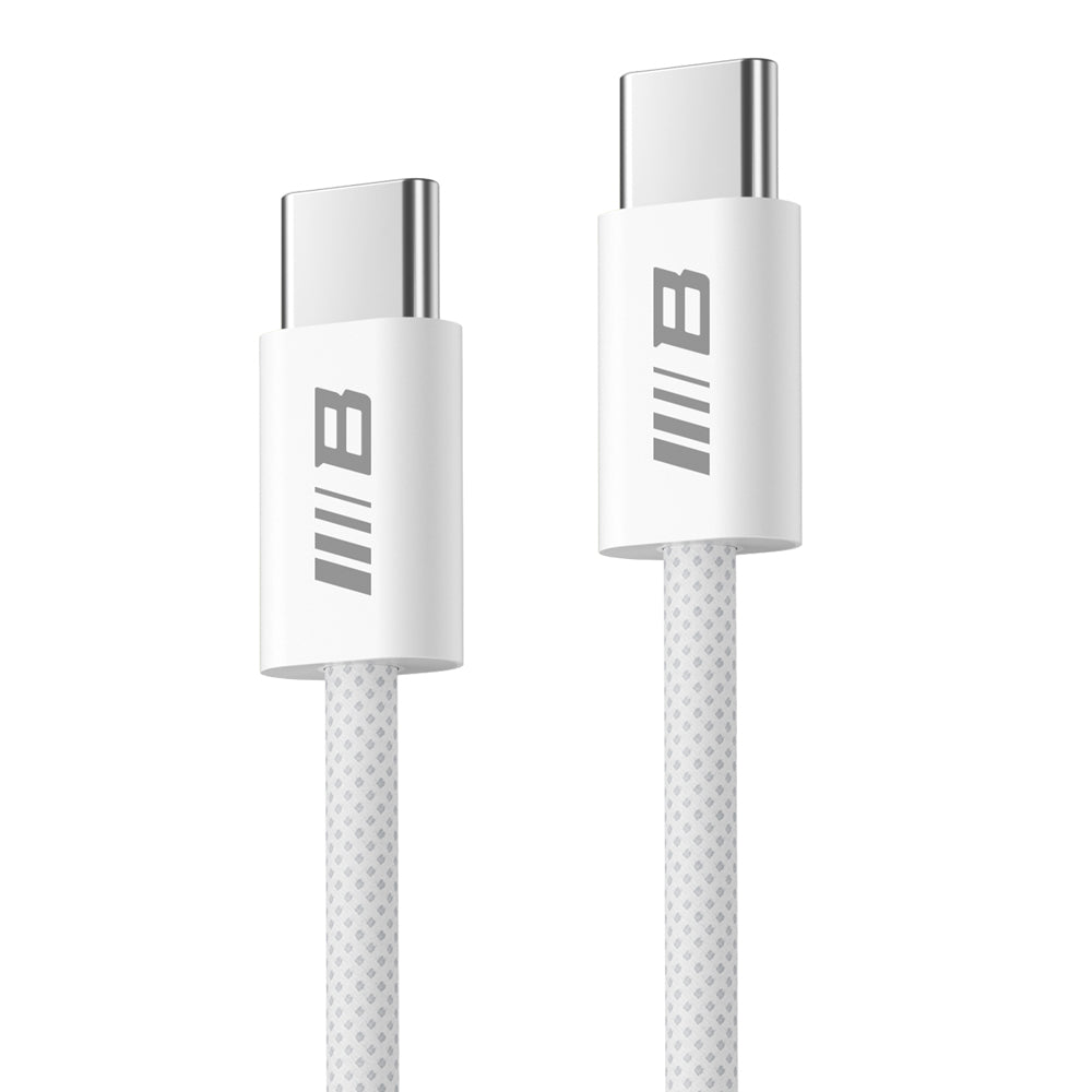 USB-C - USB-C Blueo data- og ladekabel, 100W, 1.2m, Hvit