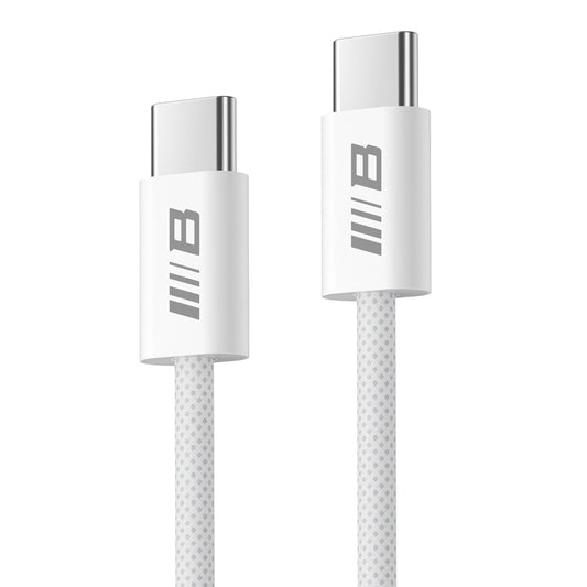 USB-C - USB-C Blueo data- og ladekabel, 100W, 1.2m, Hvit