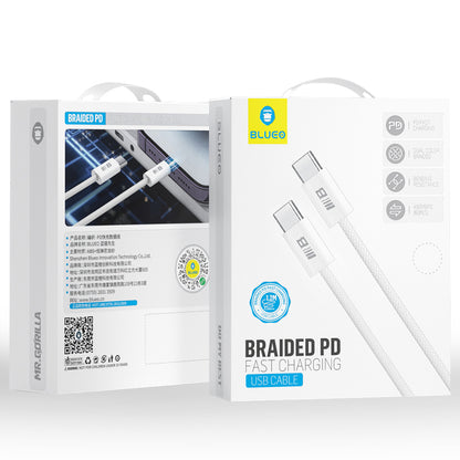 USB-C data- og ladekabel - USB-C Blueo, 100W, 2m, Hvit