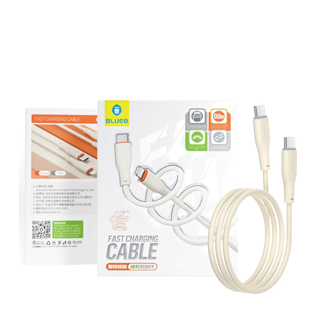 USB-C data- og ladekabel - USB-C Blueo Ape Legend, 100W, 1.5m, Grå