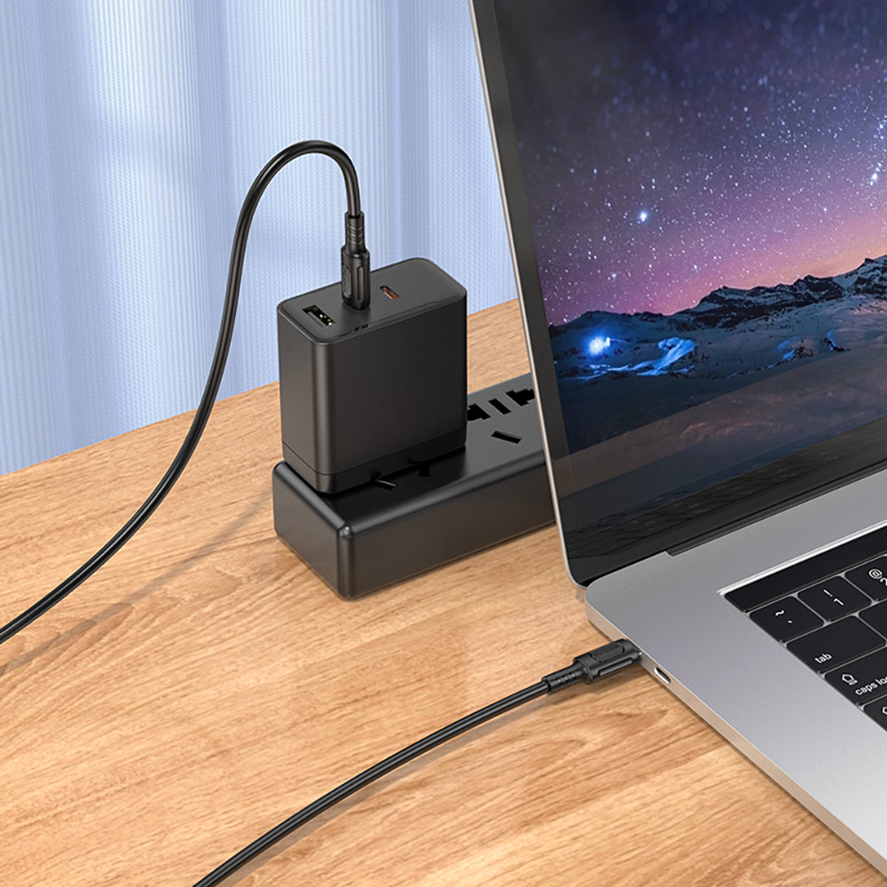 USB-C data- og ladekabel - USB-C Borofone BX111 Feliz, 60W, 1m, Svart