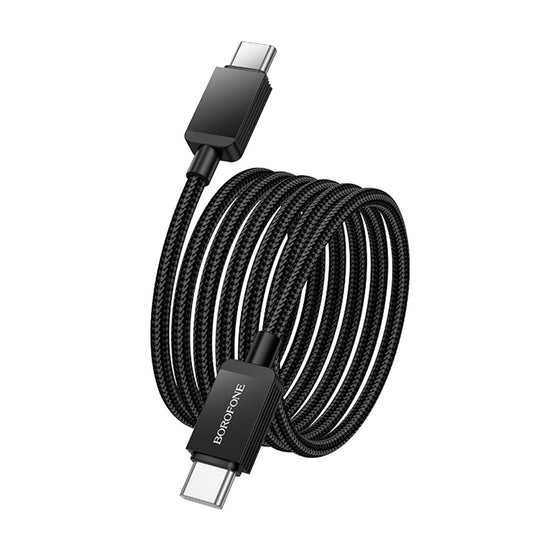 Data- og ladekabel USB-C - USB-C Borofone BX120 Placer, 60W, 1m, Svart