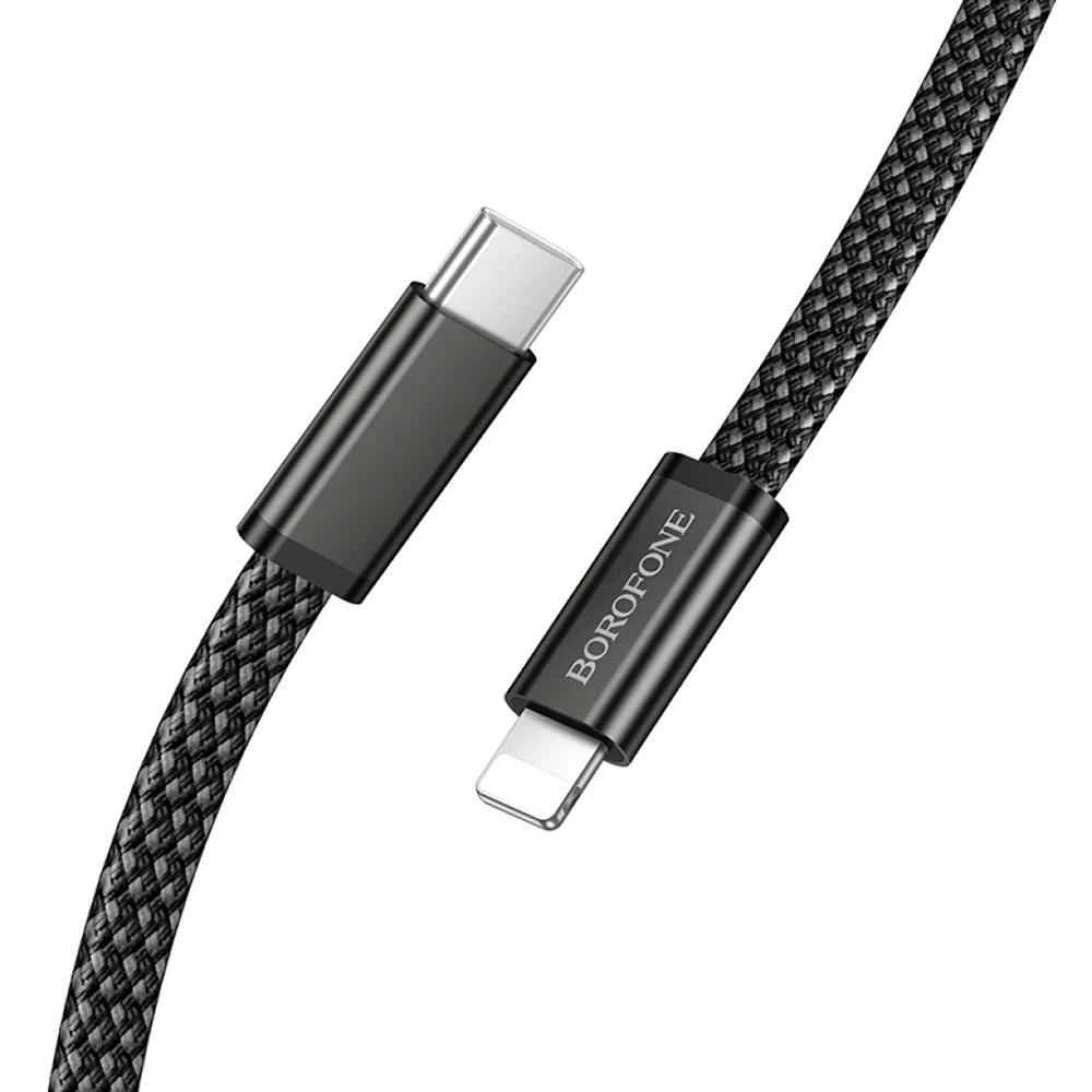 USB-C data- og ladekabel - USB-C Borofone BX124 Peace, 30W, 1m, svart