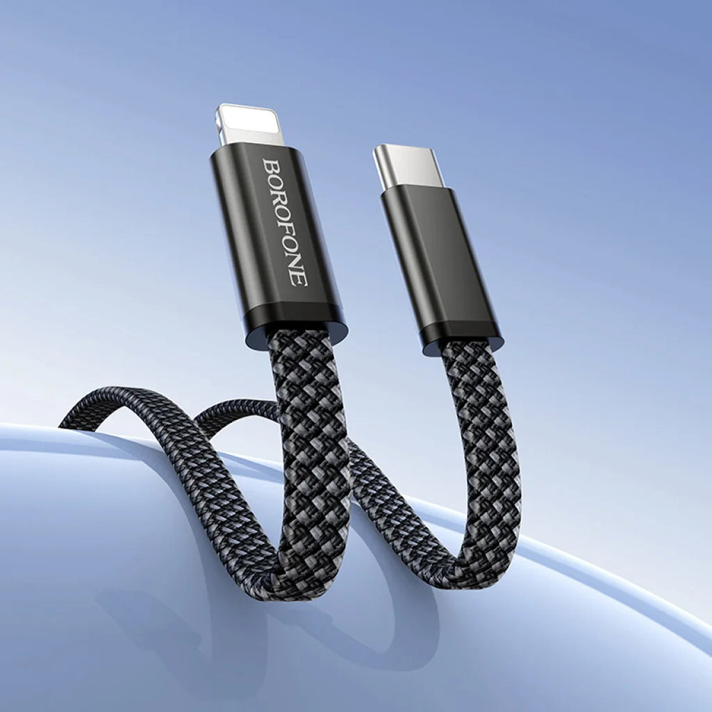 USB-C data- og ladekabel - USB-C Borofone BX124 Peace, 30W, 1m, svart