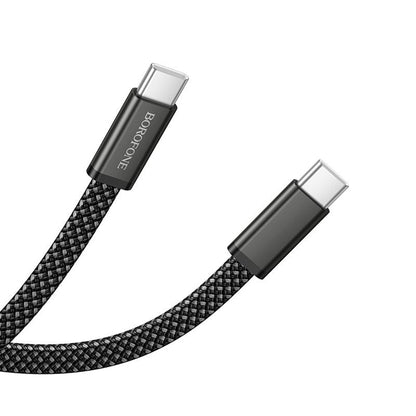 USB-C Data- og ladekabel - USB-C Borofone BX124 Peace, 60W, 1m, Svart