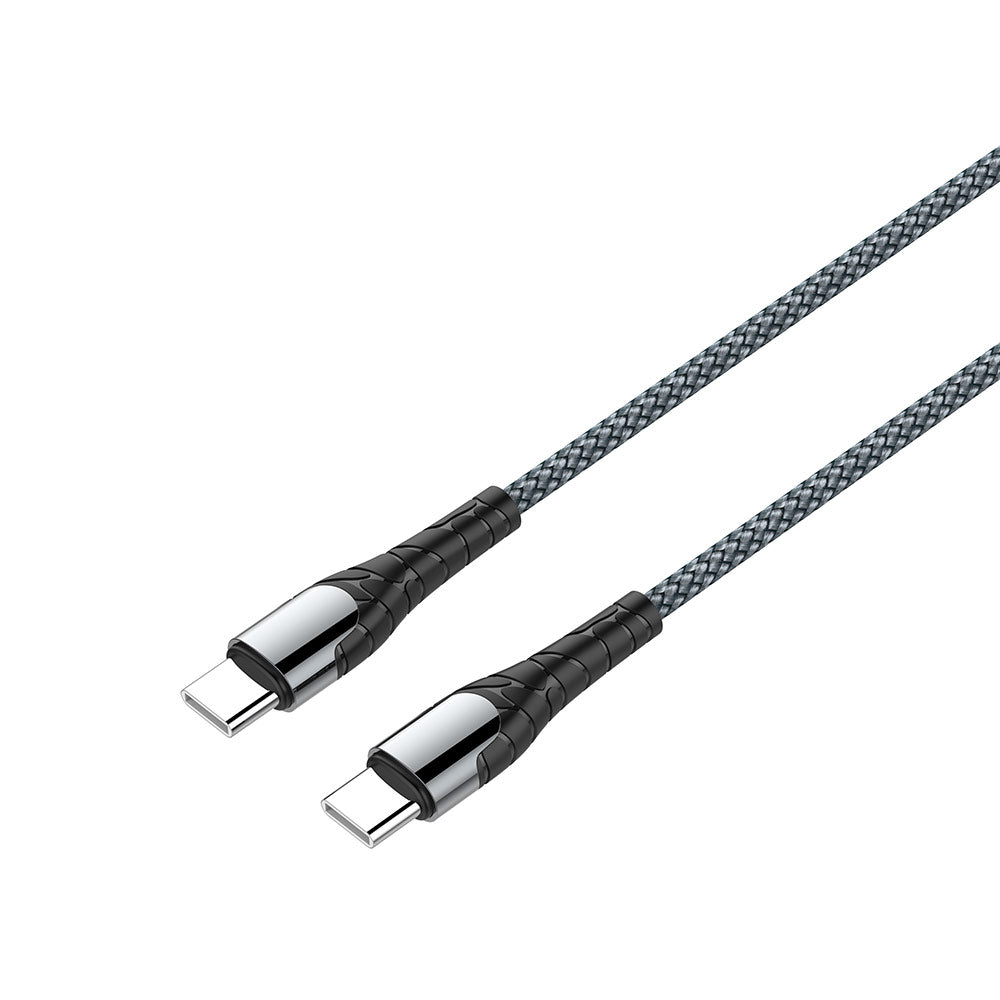 USB-C til USB-C data- og ladekabel ColorWay CW-CBPDCC040, 65W, 1m, Grå