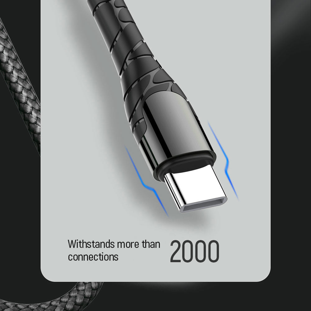 USB-C til USB-C data- og ladekabel ColorWay CW-CBPDCC040, 65W, 1m, Grå