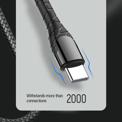 USB-C til USB-C data- og ladekabel ColorWay CW-CBPDCC040, 65W, 1m, Grå