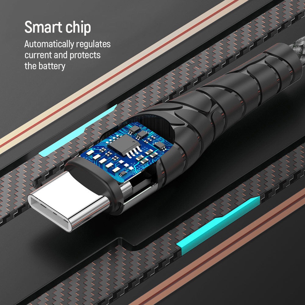 USB-C til USB-C data- og ladekabel ColorWay CW-CBPDCC040, 65W, 1m, Grå