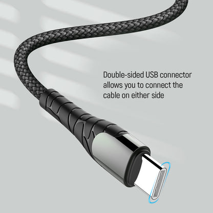 USB-C til USB-C data- og ladekabel ColorWay CW-CBPDCC040, 65W, 1m, Grå