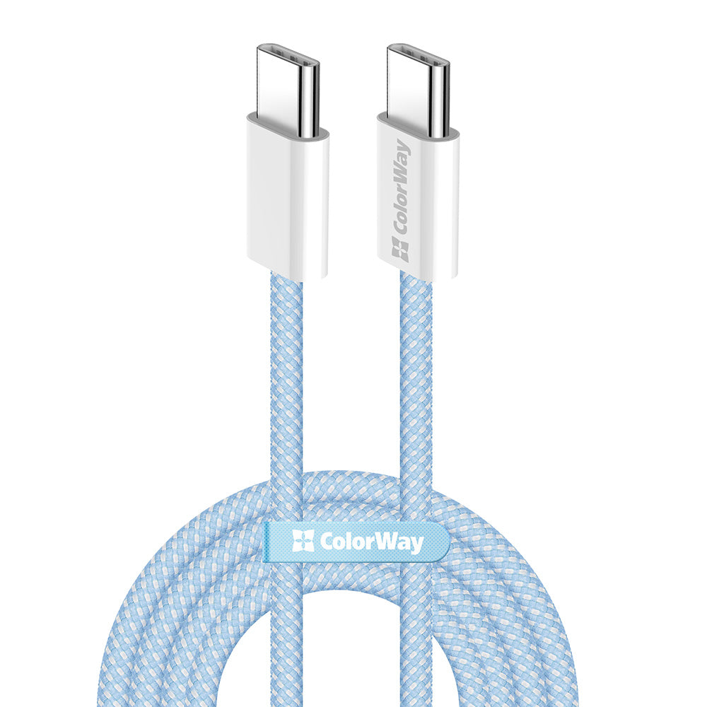 USB-C data- og ladekabel - USB-C ColorWay CW-CBPDCC061, 60W, 1m, Blå