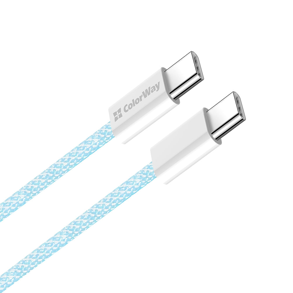 USB-C data- og ladekabel - USB-C ColorWay CW-CBPDCC061, 60W, 1m, Blå
