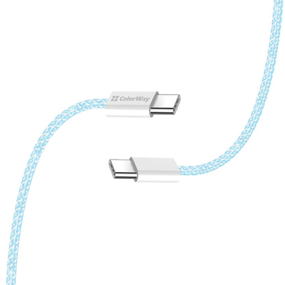 USB-C data- og ladekabel - USB-C ColorWay CW-CBPDCC061, 60W, 1m, Blå