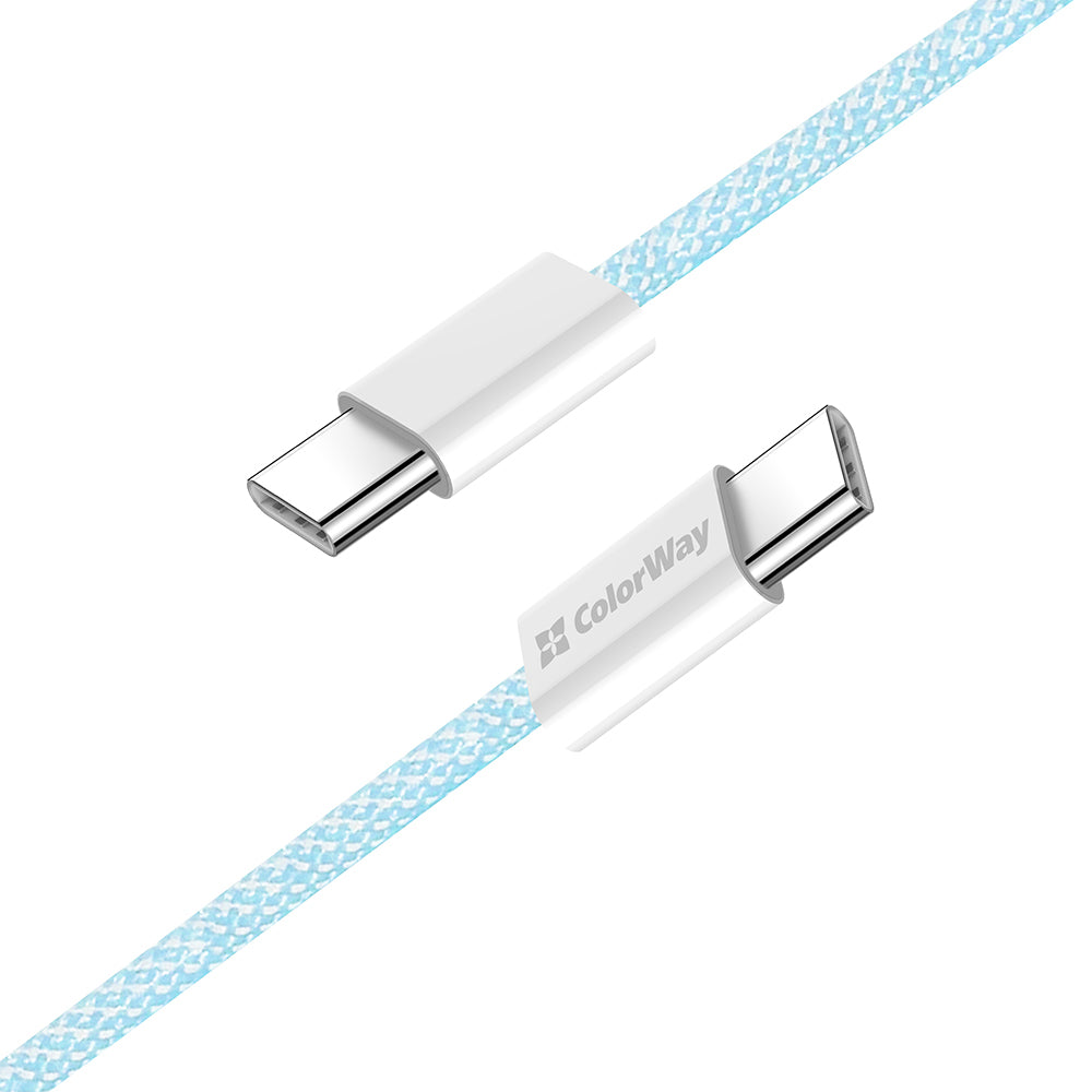 USB-C data- og ladekabel - USB-C ColorWay CW-CBPDCC061, 60W, 1m, Blå