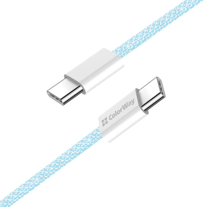 USB-C data- og ladekabel - USB-C ColorWay CW-CBPDCC061, 60W, 1m, Blå