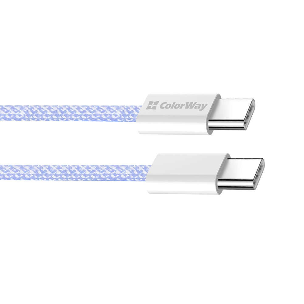 USB-C data- og ladekabel - USB-C ColorWay CW-CBPDCC061, 60W, 1m, Lilla