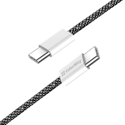 USB-C data- og ladekabel - USB-C ColorWay CW-CBPDCC061, 60W, 1m, Svart