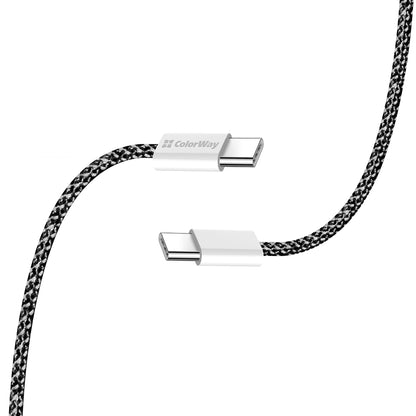 USB-C data- og ladekabel - USB-C ColorWay CW-CBPDCC061, 60W, 1m, Svart