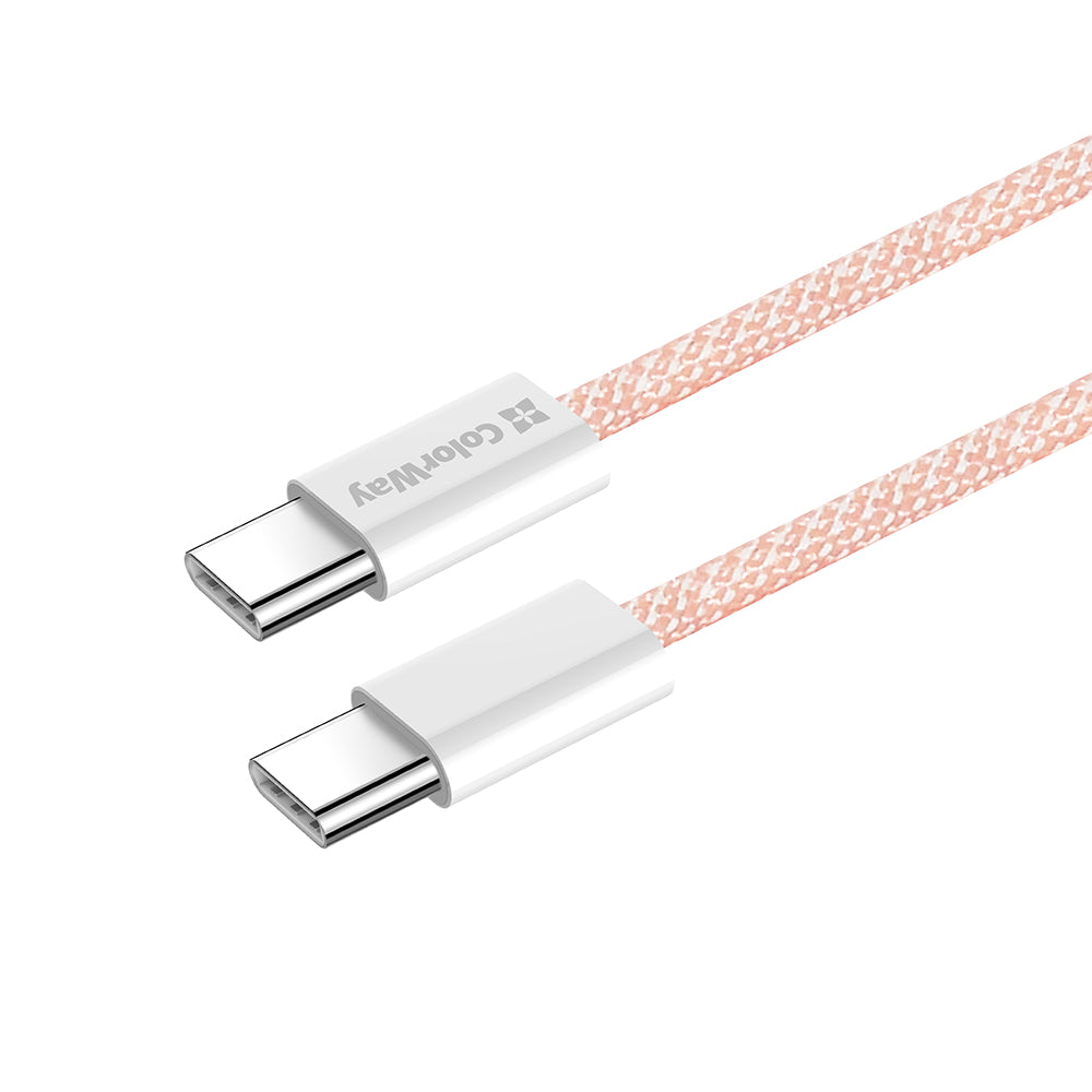 USB-C data- og ladekabel - USB-C ColorWay CW-CBPDCC061, 60W, 1m, Rosa