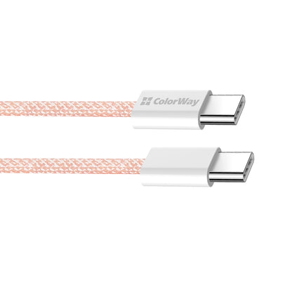 USB-C data- og ladekabel - USB-C ColorWay CW-CBPDCC061, 60W, 1m, Rosa