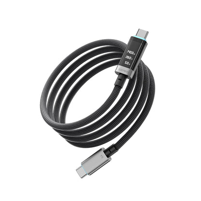 USB-C Data- og ladekabel - USB-C Cuktech CTC620P Display, 240W, 2m, Svart CCTC620POSBK