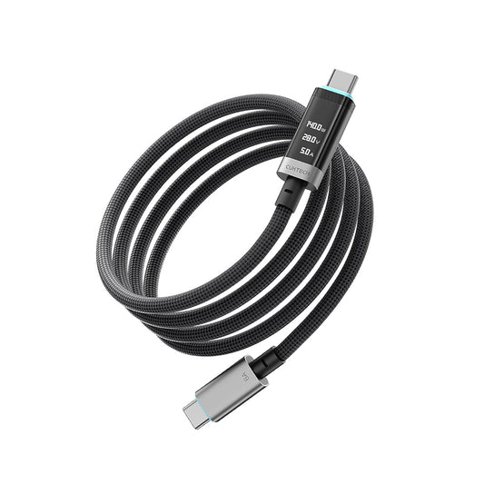 USB-C Data- og ladekabel - USB-C Cuktech CTC620P Display, 240W, 2m, Svart CCTC620POSBK