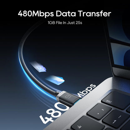 USB-C Data- og ladekabel - USB-C Cuktech CTC620P Display, 240W, 2m, Svart CCTC620POSBK