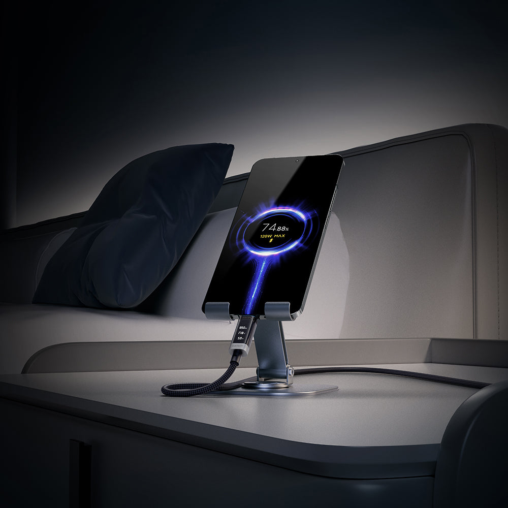 USB-C Data- og ladekabel - USB-C Cuktech CTC620P Display, 240W, 2m, Svart CCTC620POSBK