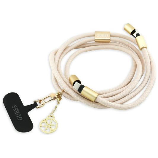 USB-C til USB-C data- og ladekabel Guess CBDY 4G Charm, 100W, 1,5m, Beige